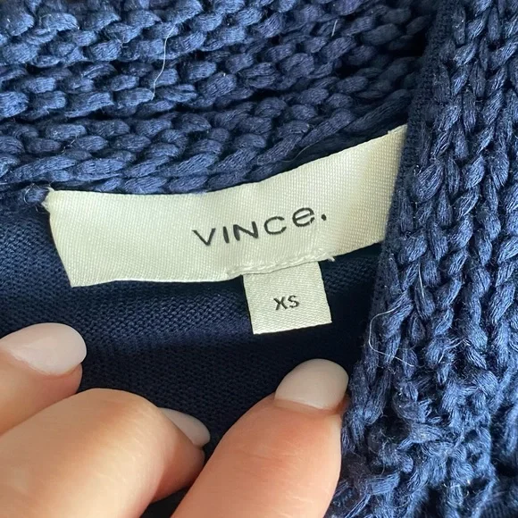 VINCE NAVY COTTON CROCHET SWEATER & TANK SET XXS/XS - Picture 11 of 15